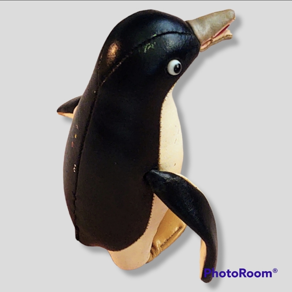 Vintage, stuffed leather penguin! Superb craftsmanship!